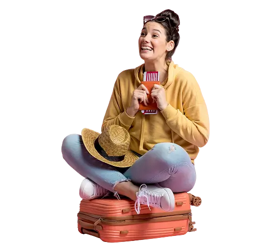 Viajante feliz no Carnaval