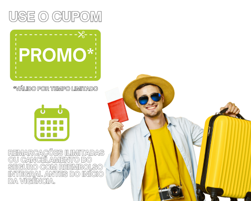 Use o cupom DESCONTO e compre seu SEGURO VIAGEM pelo MENOR PREÇO GARANTIDO